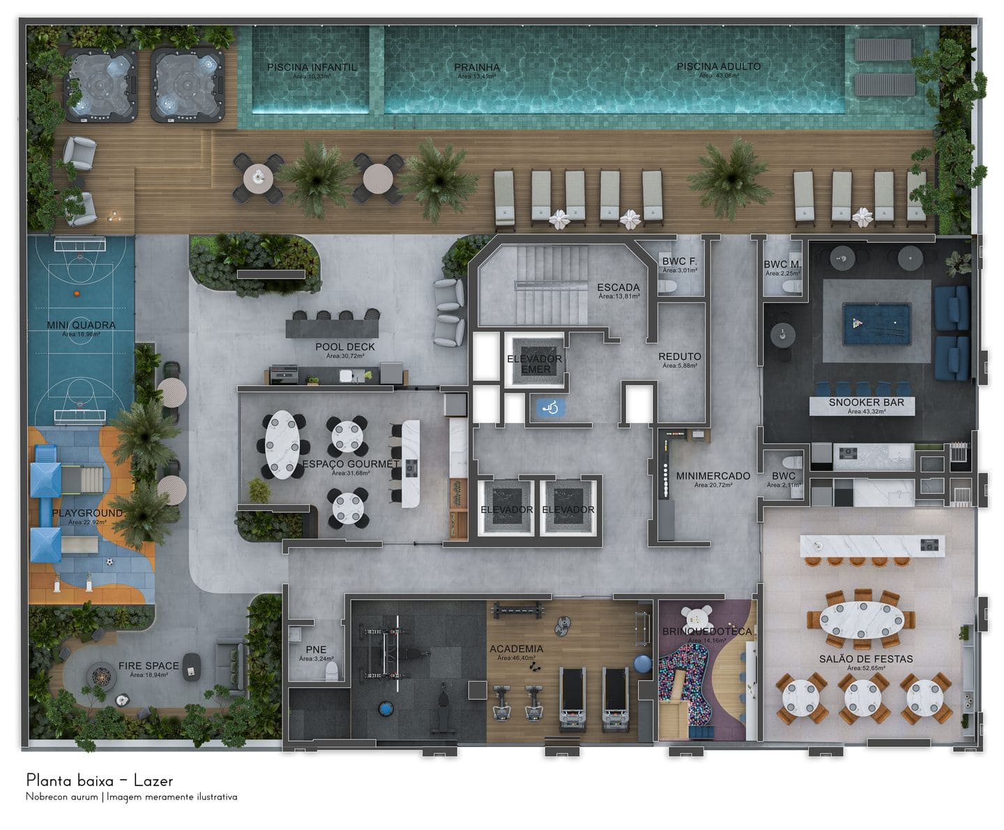 Area de lazer 12 do Aurum Tower em Porto Belo SC