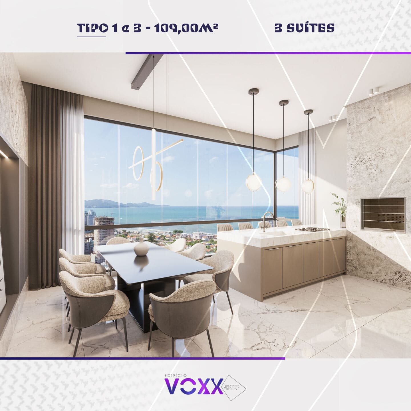 Render 3 do Edifício Voxx 405 em Porto Belo SC