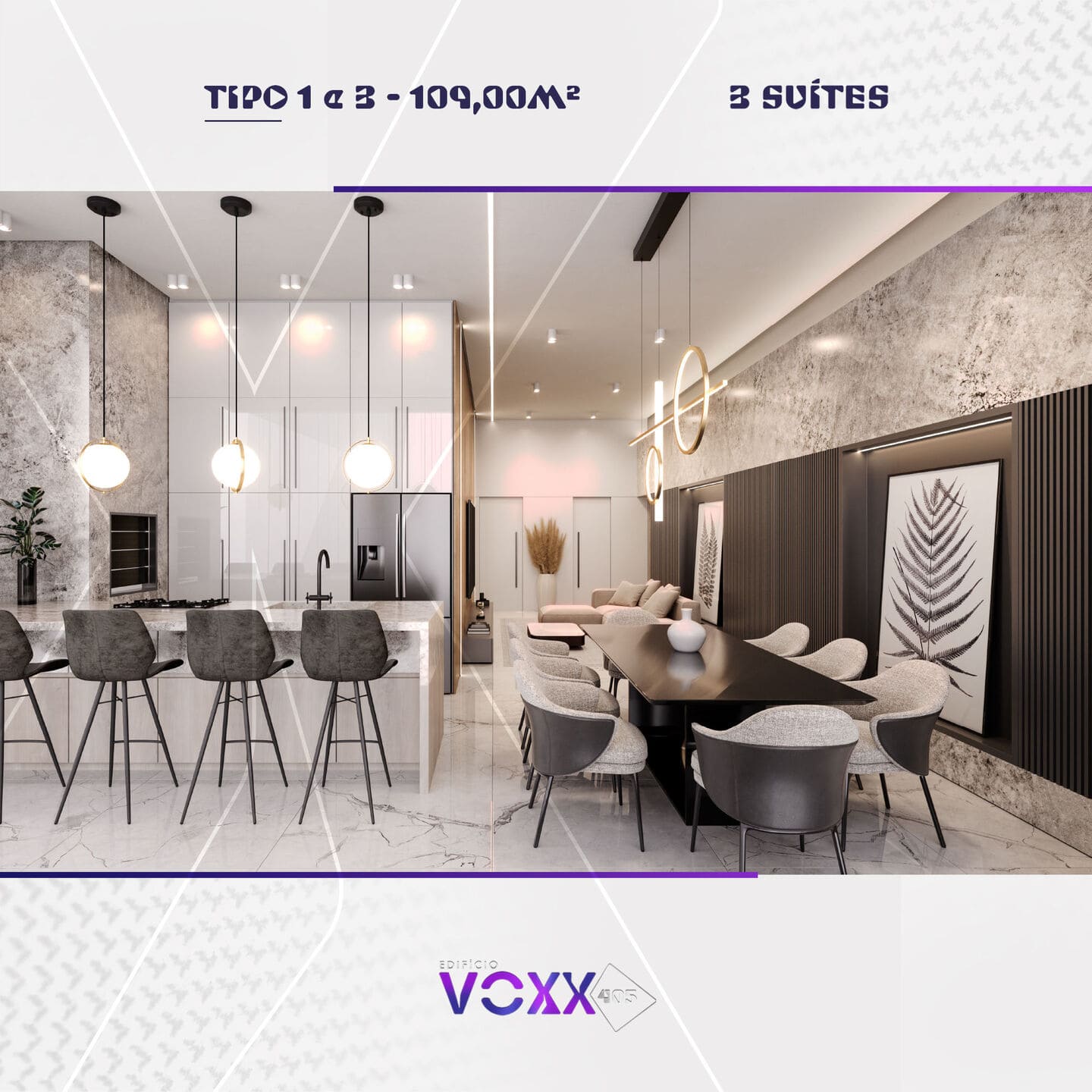Render 2 do Edifício Voxx 405 em Porto Belo SC