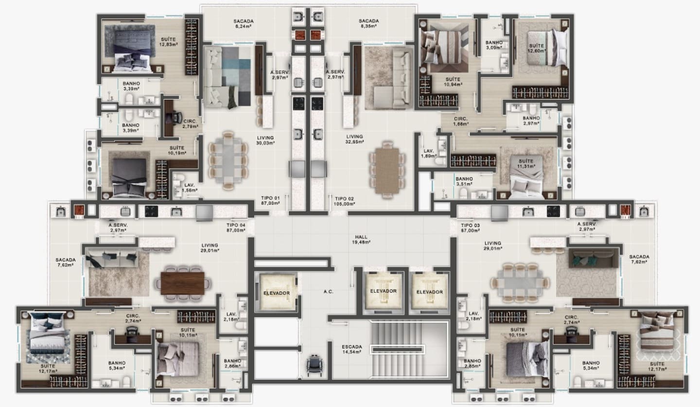 Planta 1 do Erati Home em Porto Belo SC