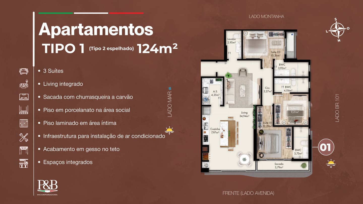 Planta 3 do Ilhas de Porto Belo Torre 2 em Porto Belo SC