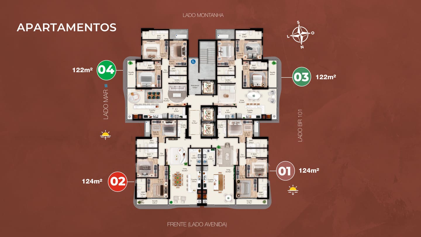 Planta 3 do Ilhas de Porto Belo Torre 4 em Porto Belo SC