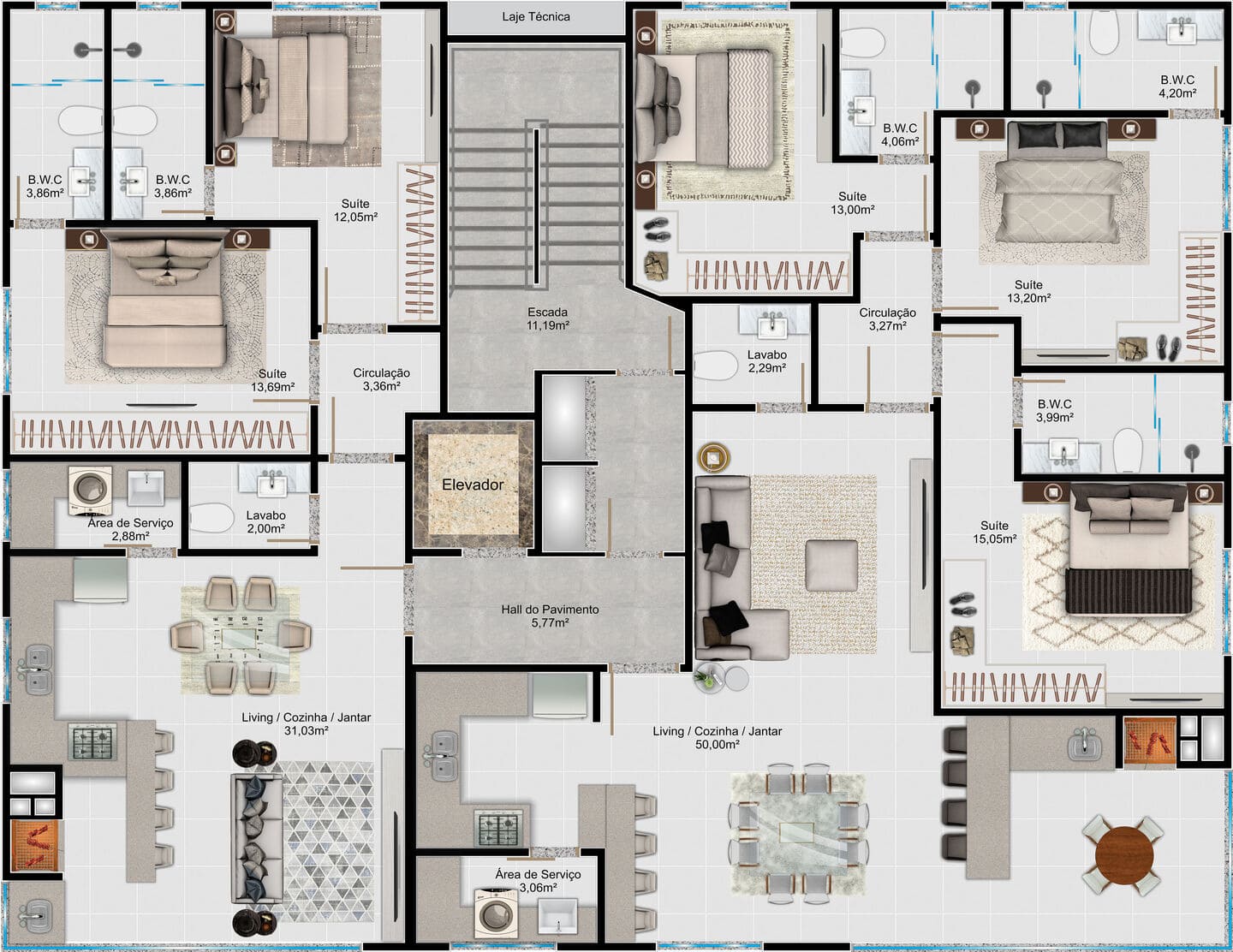 Planta 1 do Monte Hermon Residence em Porto Belo SC