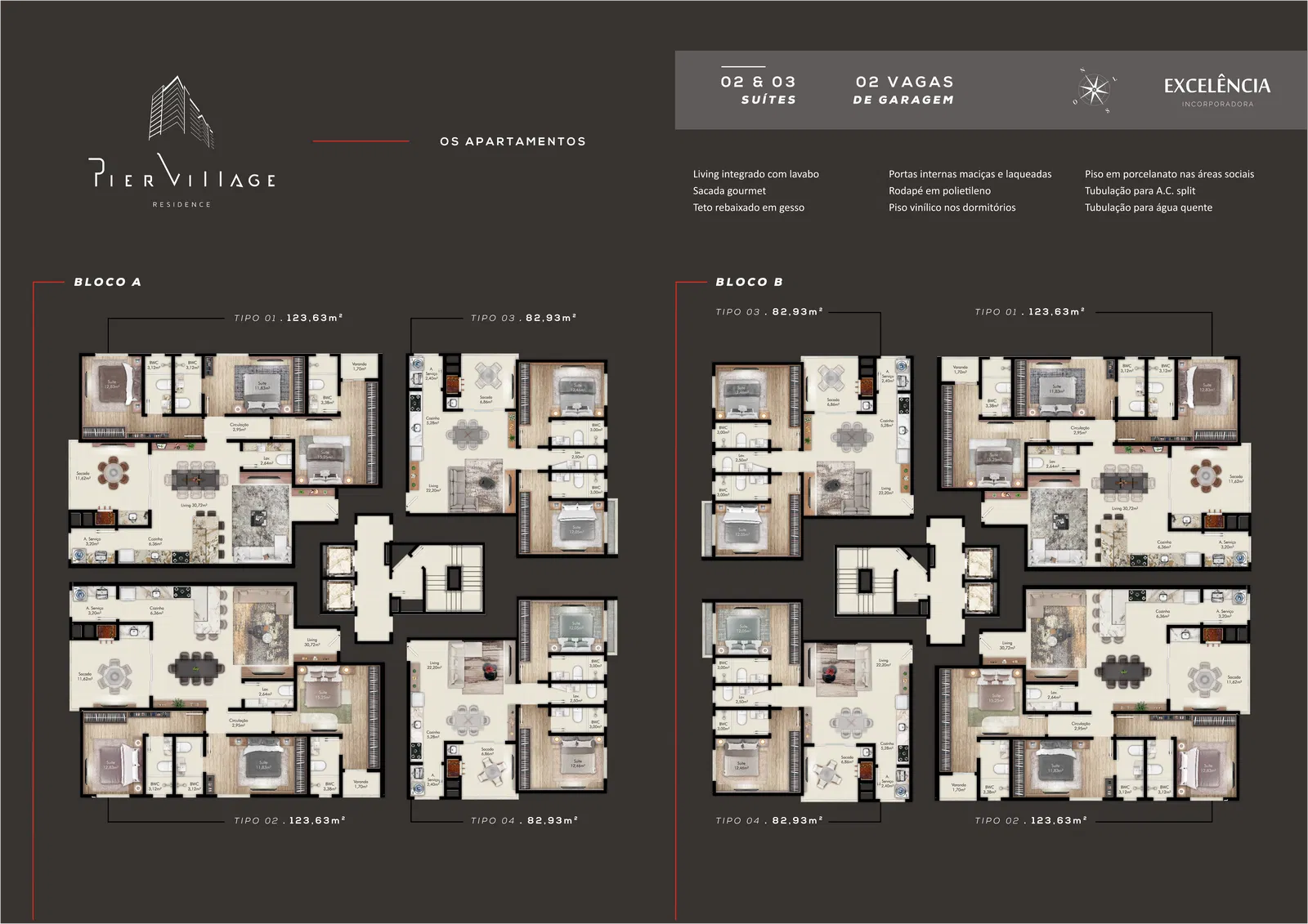 Planta 1 do Pier Village em Porto Belo SC