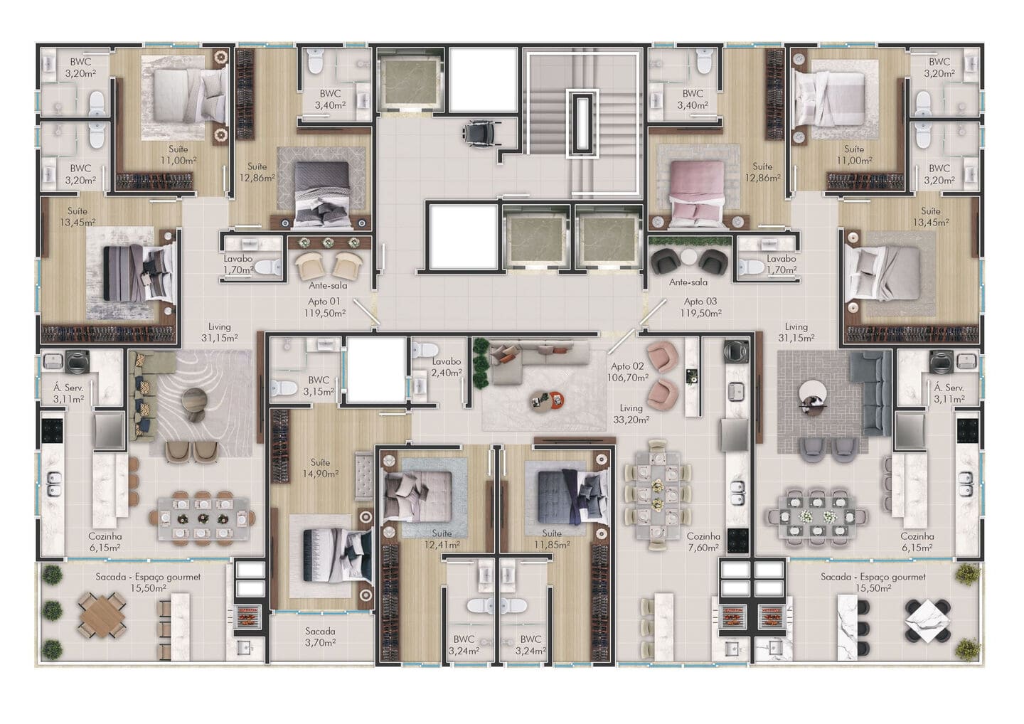 Area de lazer 1 do Raffaele Vinci Residenziale em Porto Belo SC