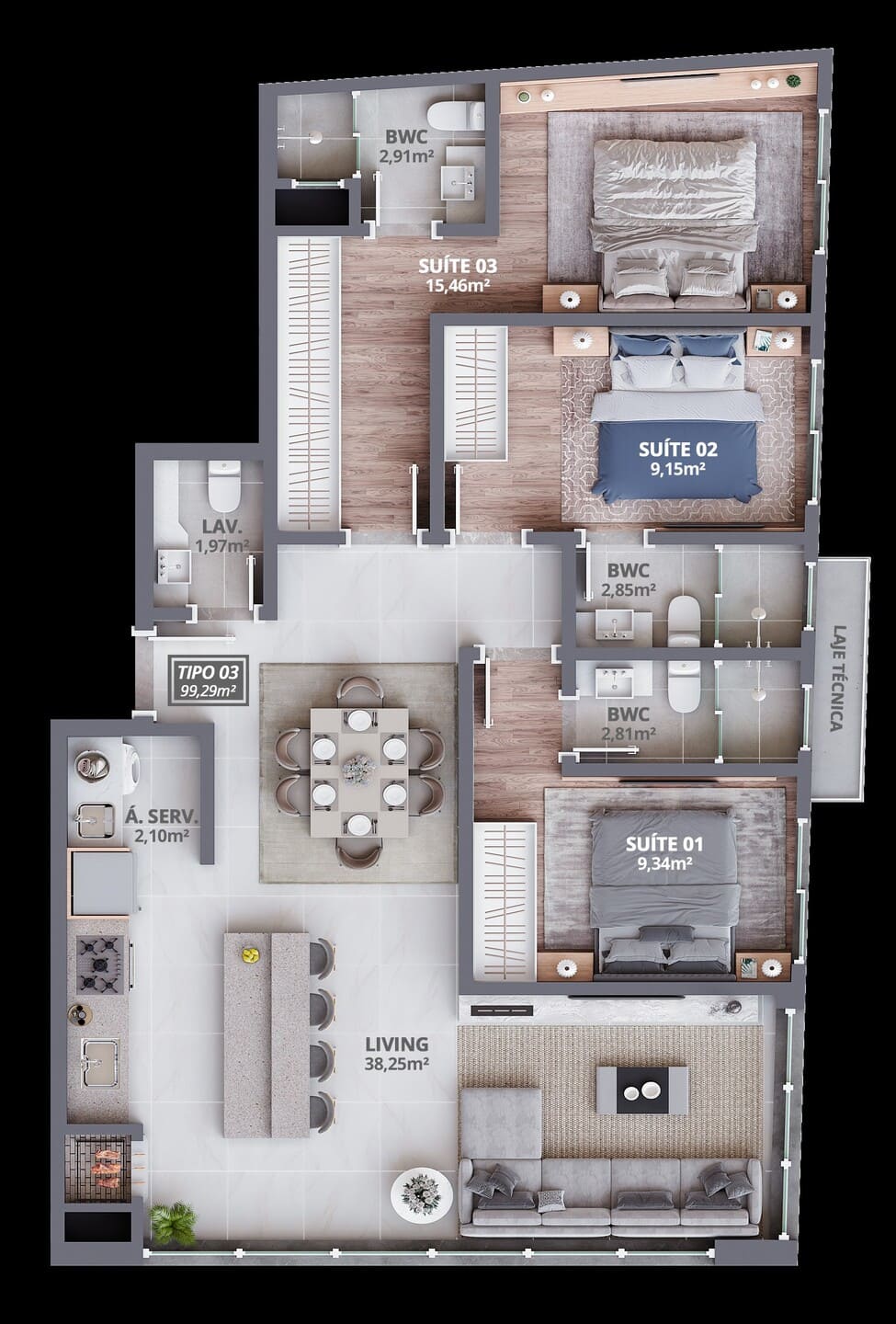 Planta 4 do Residencial Astral em Porto Belo SC