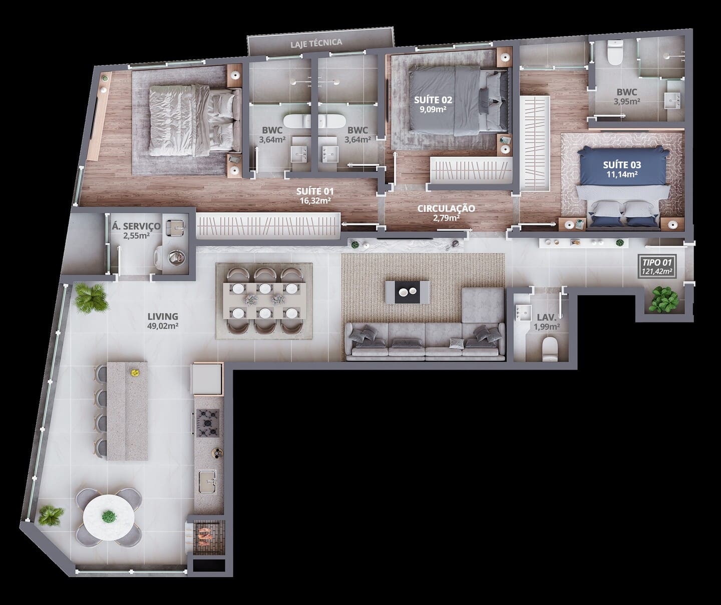 Planta 2 do Residencial Astral em Porto Belo SC