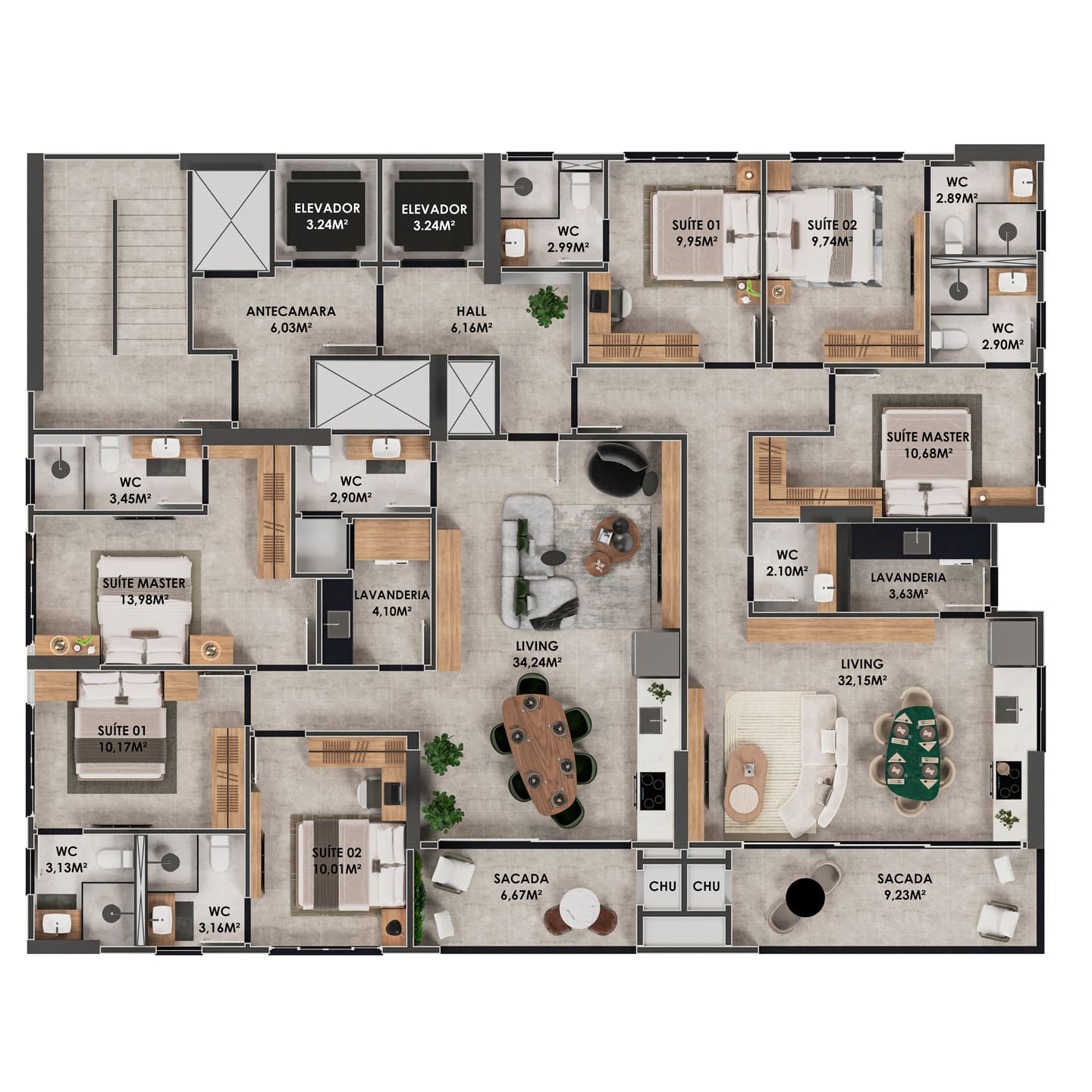 Planta 3 do Residencial Porto Veneza em Porto Belo SC
