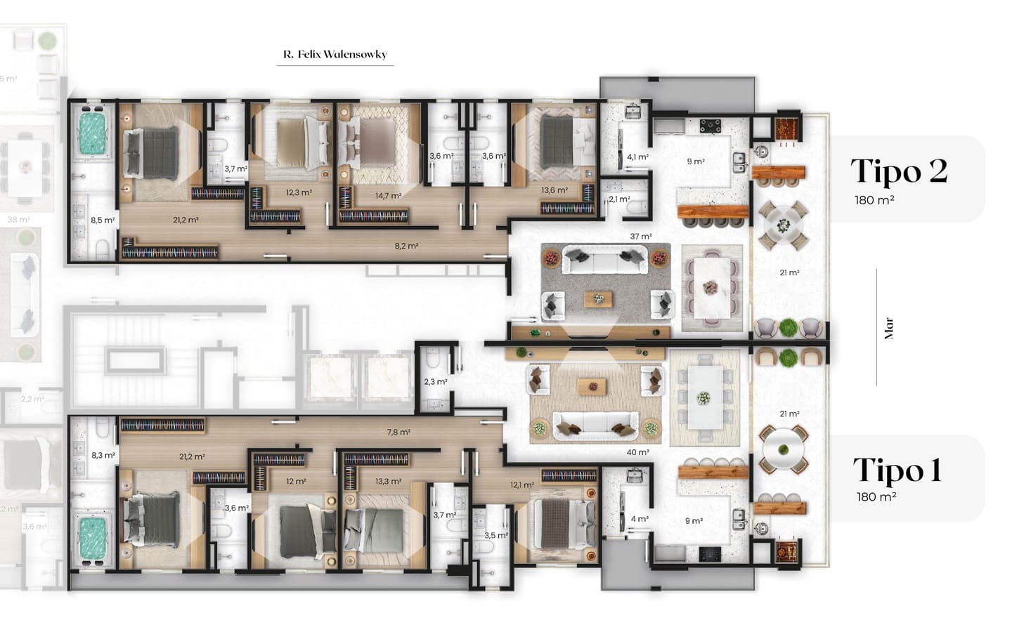 Planta 1 do Saint Louis em Porto Belo SC
