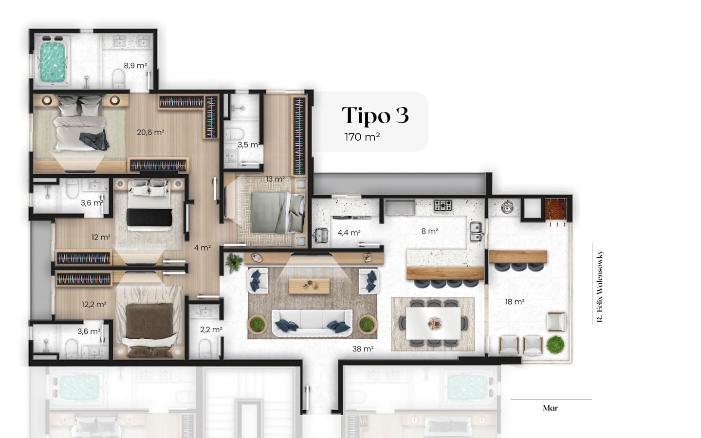 Planta 2 do Saint Louis em Porto Belo SC