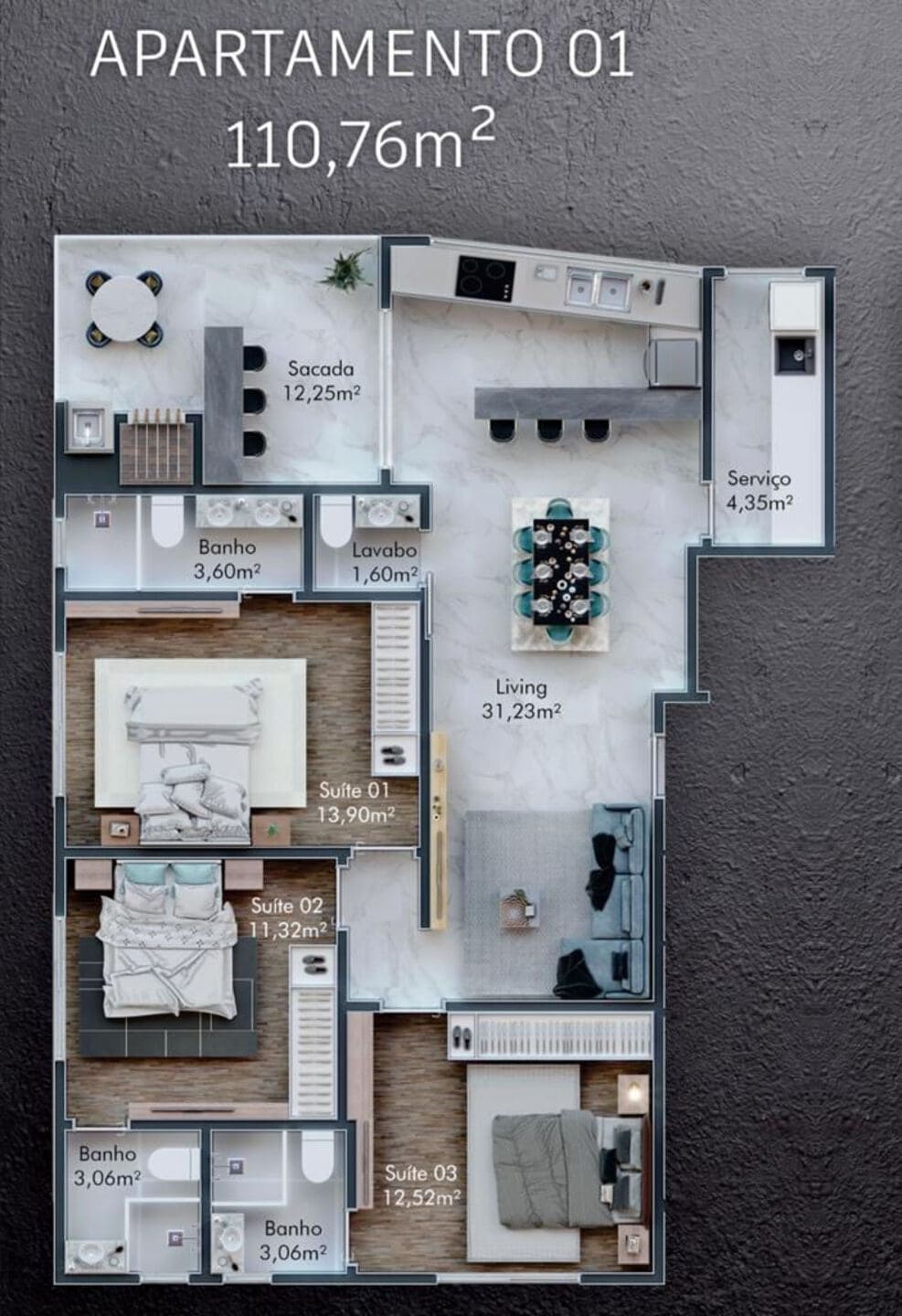 Planta 2 do San Pietro Residence em Porto Belo SC