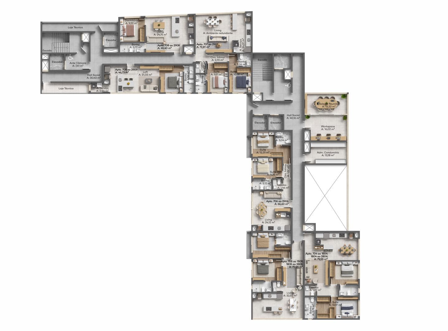 Planta 3 do Sea Home Design em Porto Belo SC