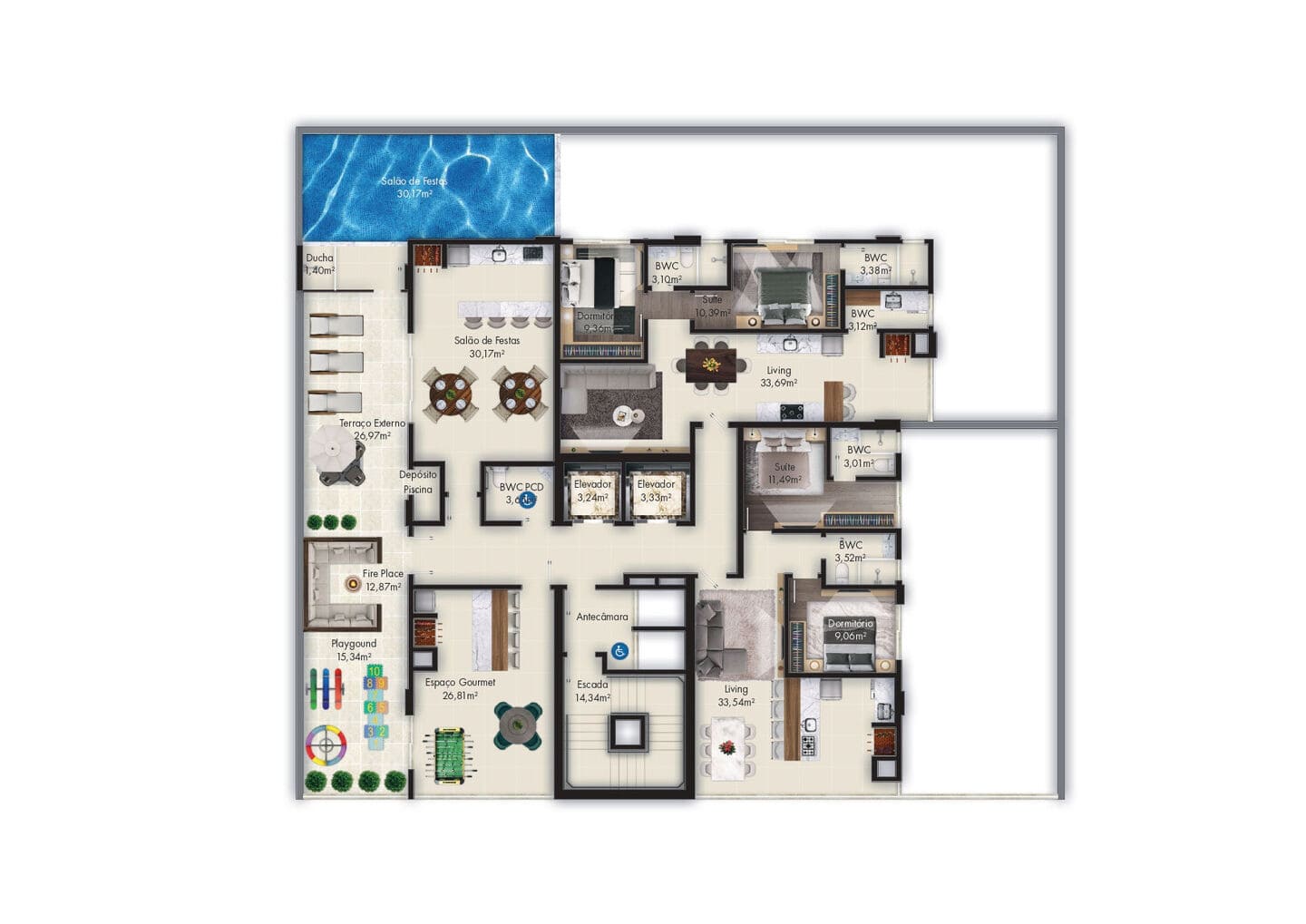 Planta 2 do Stelle Marine Residence em Porto Belo SC