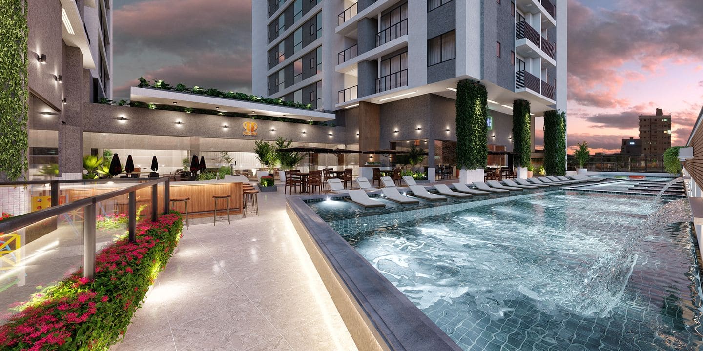 Render 1 do The Porto Plaza em Porto Belo SC