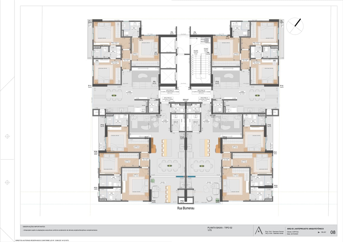 Planta 2 do Tívoli Residence em Porto Belo SC