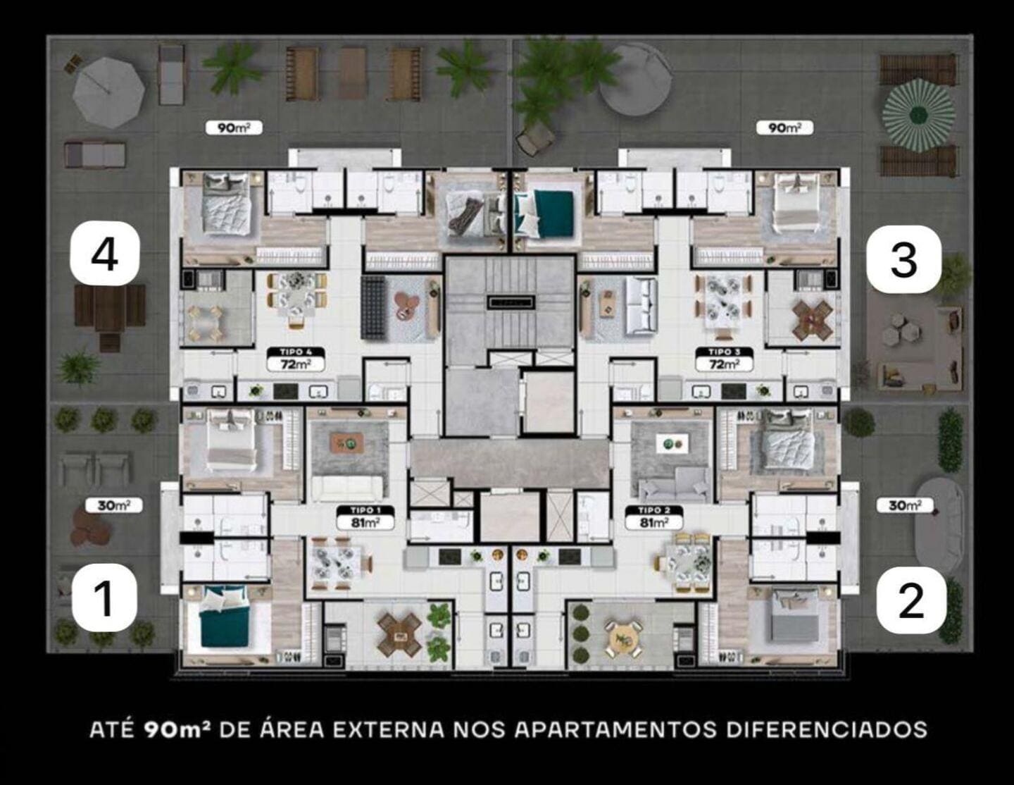 Planta 1 do Vivace 255 em Porto Belo SC