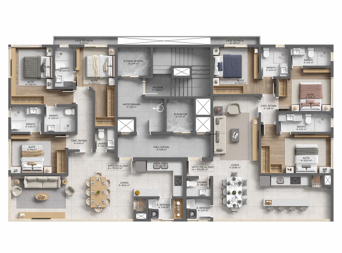 Planta 1 do Zenith Residence em Porto Belo SC