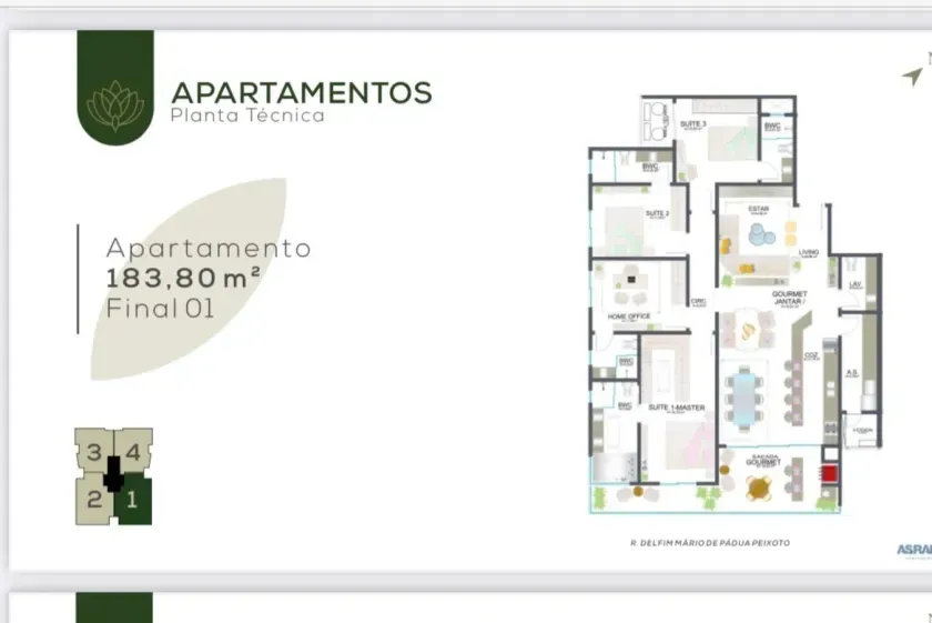 Apartamento com 3 suítes e 2 vagas de garagem na Praia Brava - Itajai — foto 4