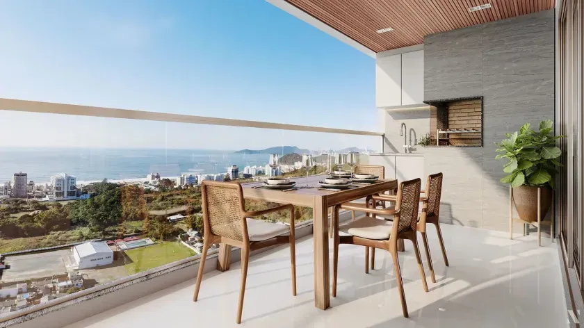 Apartamento na planta com 2 suítes e 2 vagas de garagem na Praia Brava em Itajaí