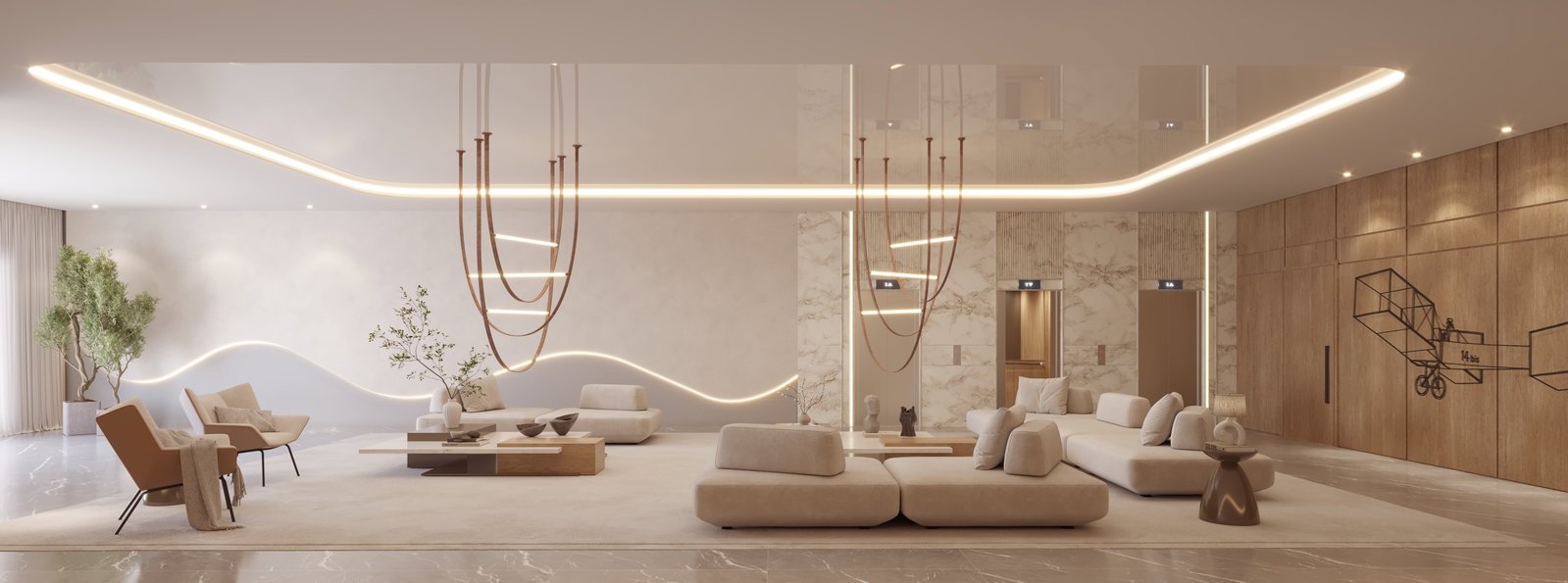 14 Bis Home Club — hall, Planer Empreendimentos, Jardim Dourado, Porto Belo SC