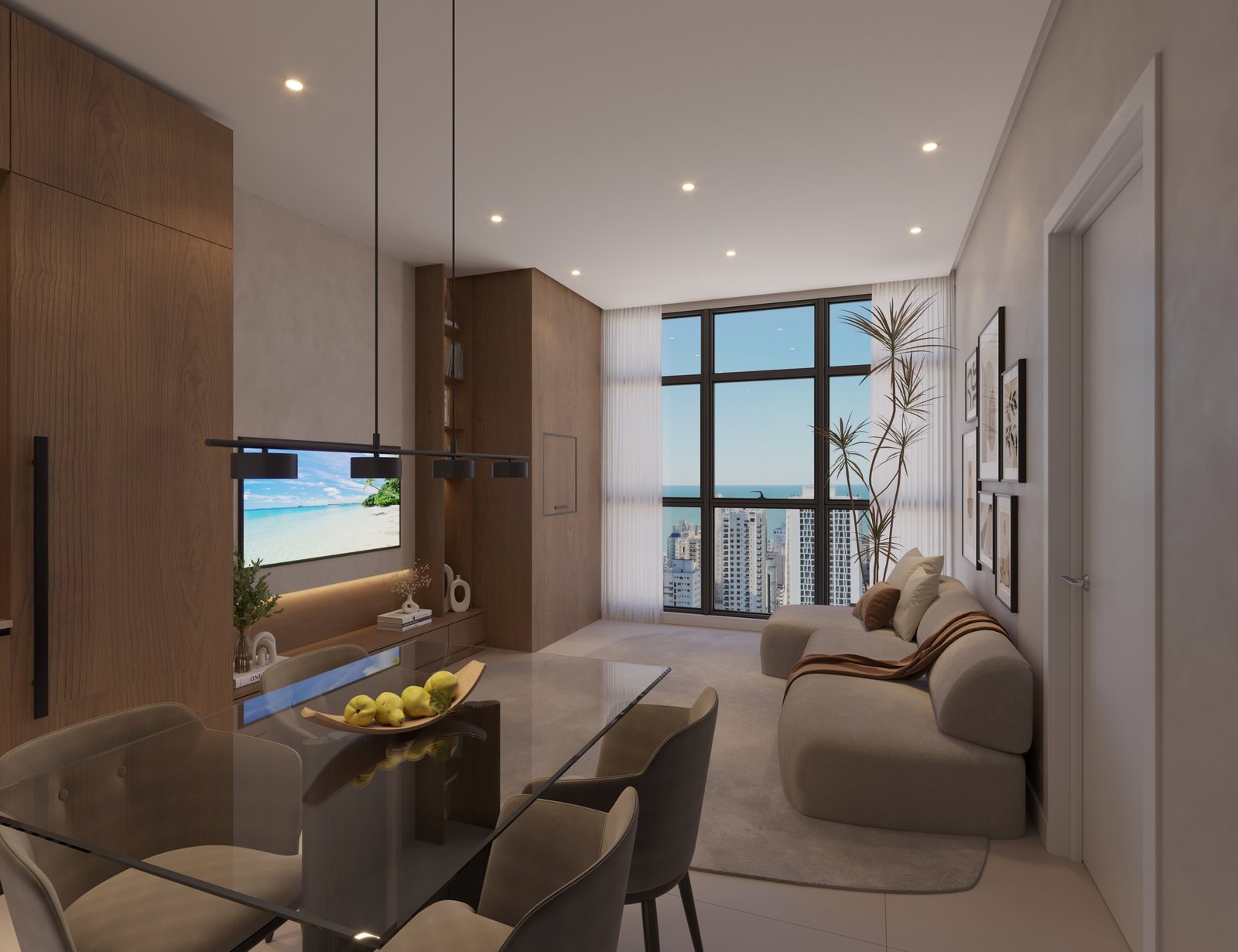 14 Bis Home Club — living tipo ed1, Planer Empreendimentos, Jardim Dourado, Porto Belo SC