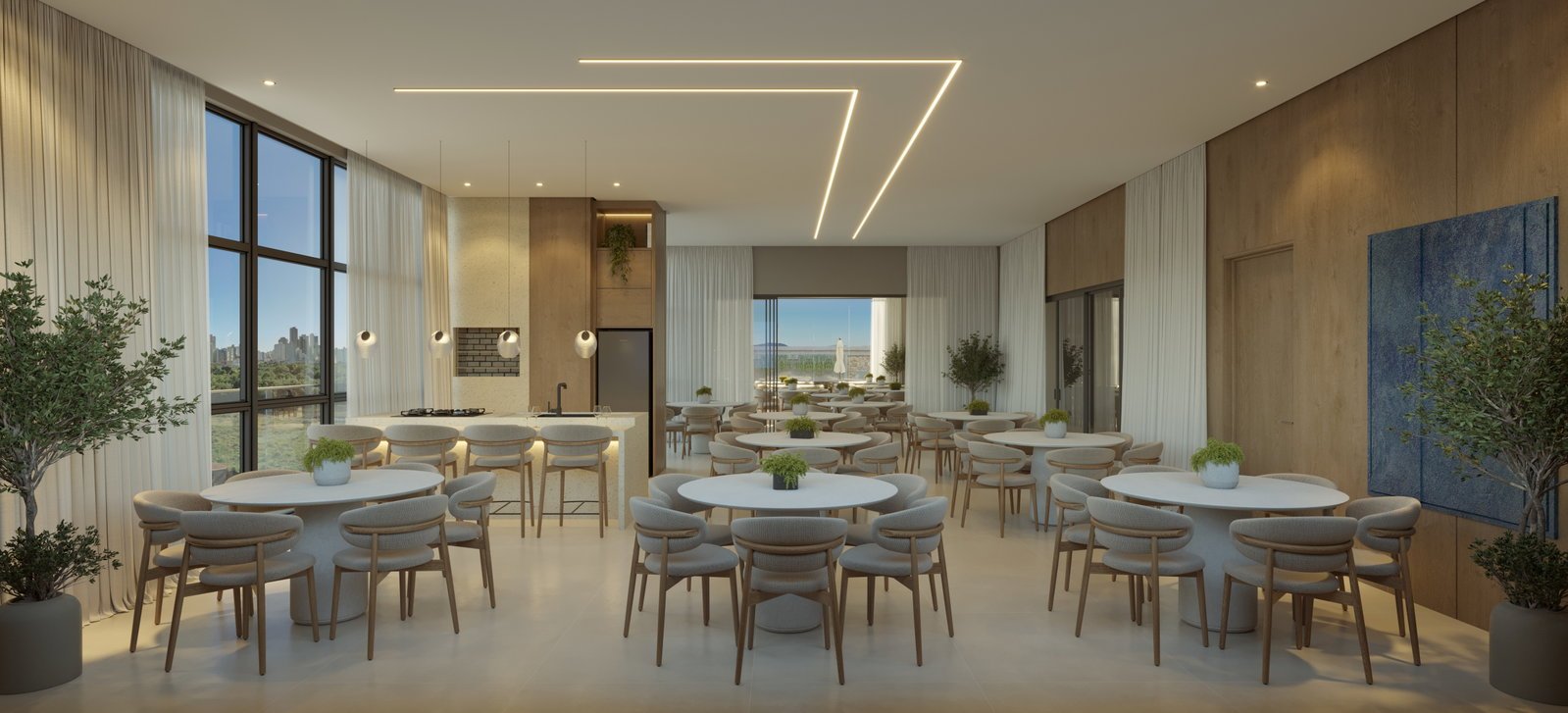 14 Bis Home Club — salao de festa, Planer Empreendimentos, Jardim Dourado, Porto Belo SC