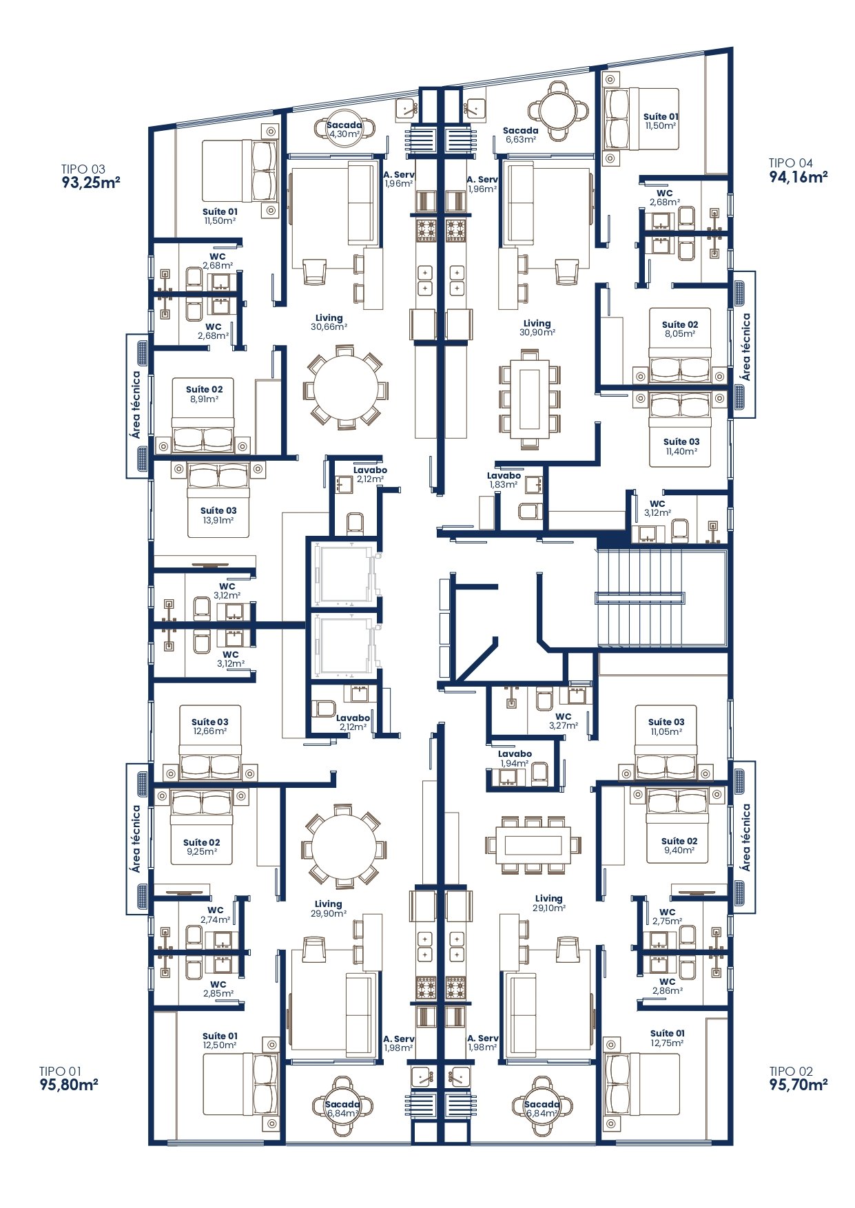 Amalfi Residence — planta tipo geral page, Città Emprendimentos, Balneário Perequê, Porto Belo SC Amalfi Residence — planta tipo geral page, Città Emprendimentos, Balneário Perequê, Porto Belo SC