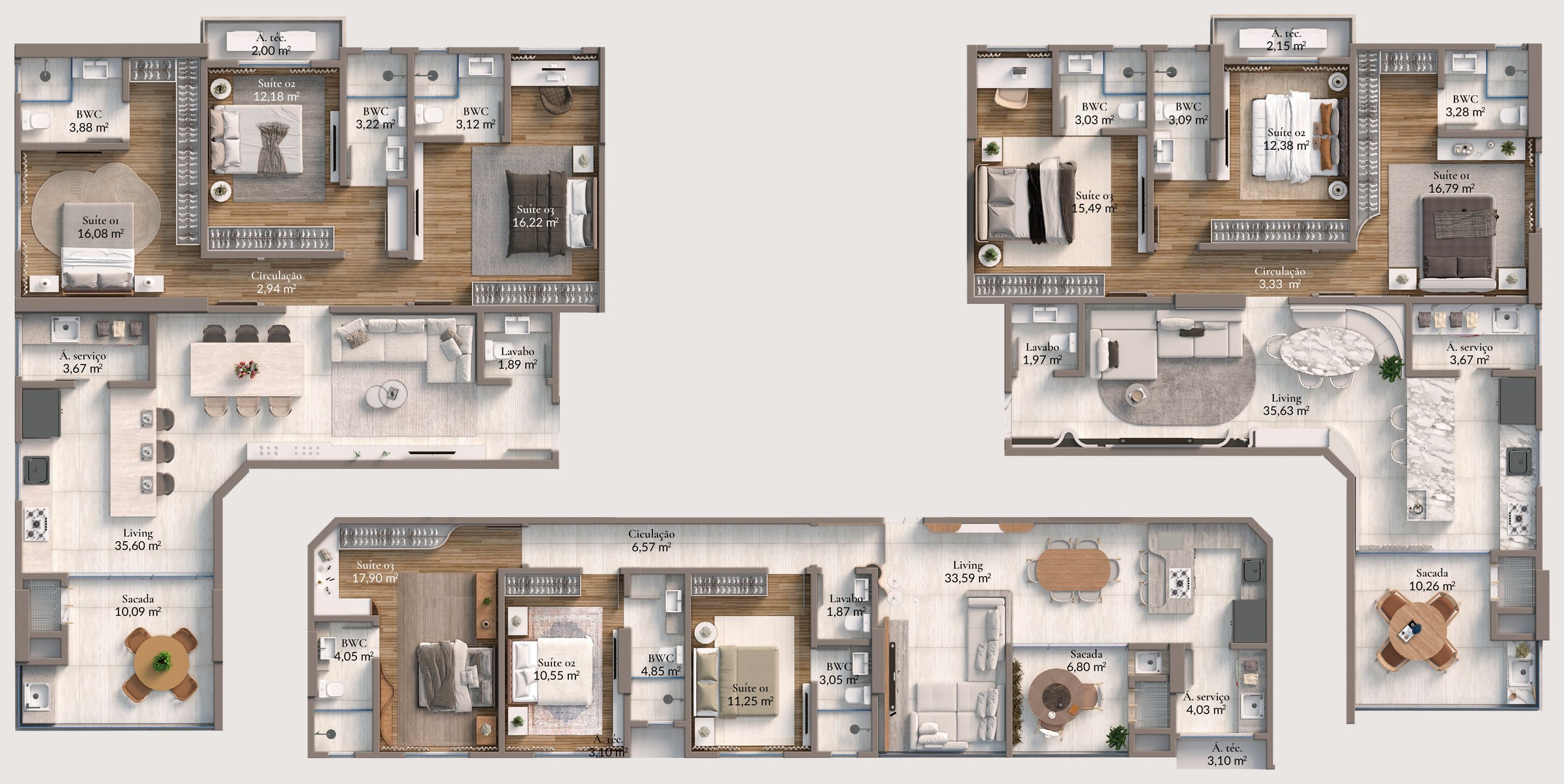 Ammos 104 — pavimento tipo da Torre B, Zimmermann, Balneário Perequê, Porto Belo SC Ammos 104 — pavimento tipo da Torre B, Zimmermann, Balneário Perequê, Porto Belo SC