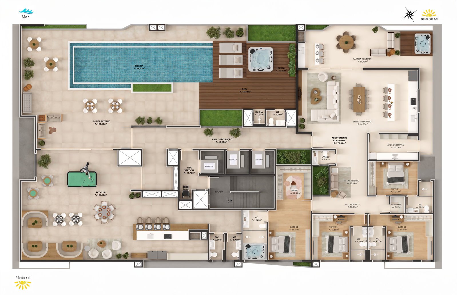 Aquarella UP Residence — planta e tipologias 2, EJM Empreendimentos, Balneário Perequê, Porto Belo SC Aquarella UP Residence — planta e tipologias 2, EJM Empreendimentos, Balneário Perequê, Porto Belo SC
