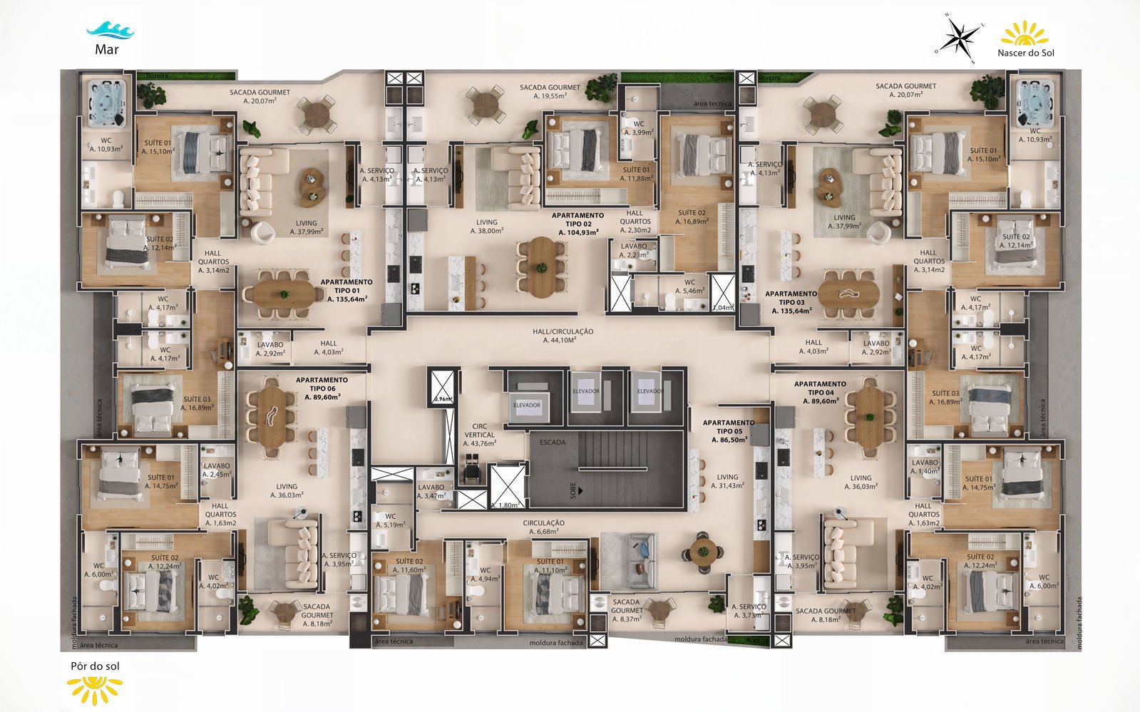 Aquarella UP Residence — planta e tipologias 3, EJM Empreendimentos, Balneário Perequê, Porto Belo SC Aquarella UP Residence — planta e tipologias 3, EJM Empreendimentos, Balneário Perequê, Porto Belo SC