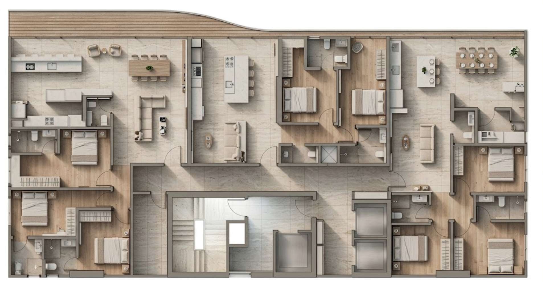 Arise Home Living — planta humanizada dos apartamentos de 81,05 a 117,08 m²