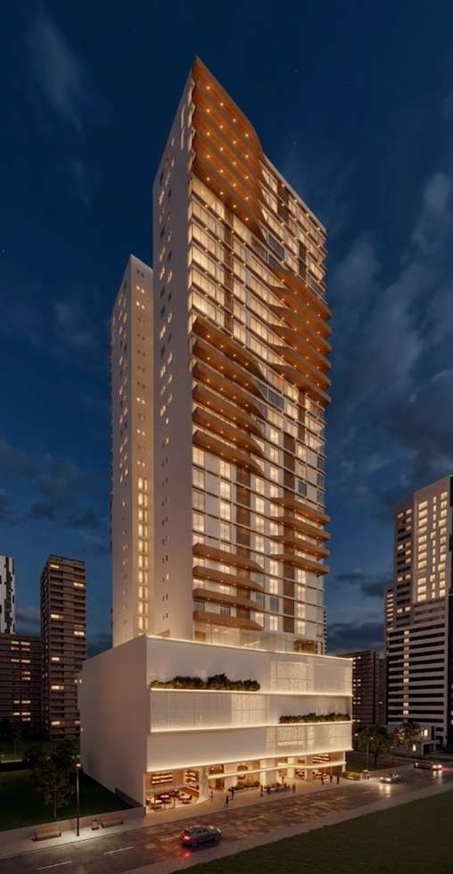Arise Home Living — perspectiva lateral da torre em Porto Belo SC