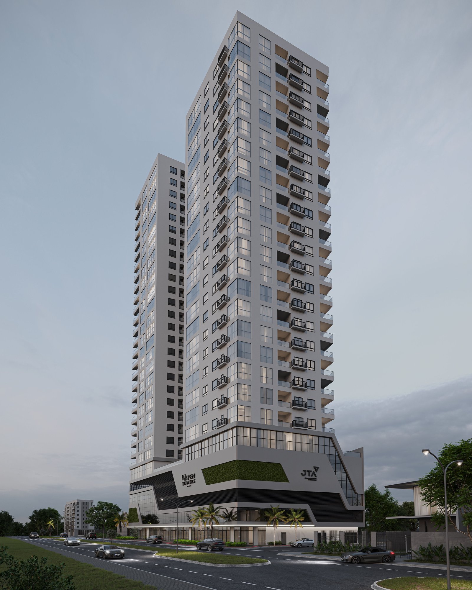 Aspen Towers — fachada e renders 2, JTA Empreendimentos, Balneário Perequê, Porto Belo SC Aspen Towers — fachada e renders 2, JTA Empreendimentos, Balneário Perequê, Porto Belo SC