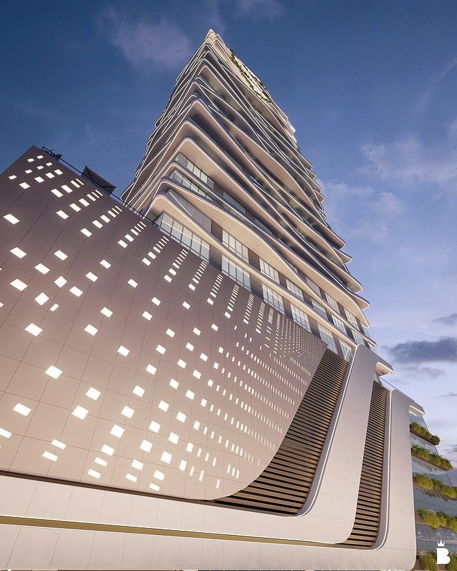 Aura Residence — externa embasamento r1, THC Empreendimentos, Balneário Perequê, Porto Belo SC