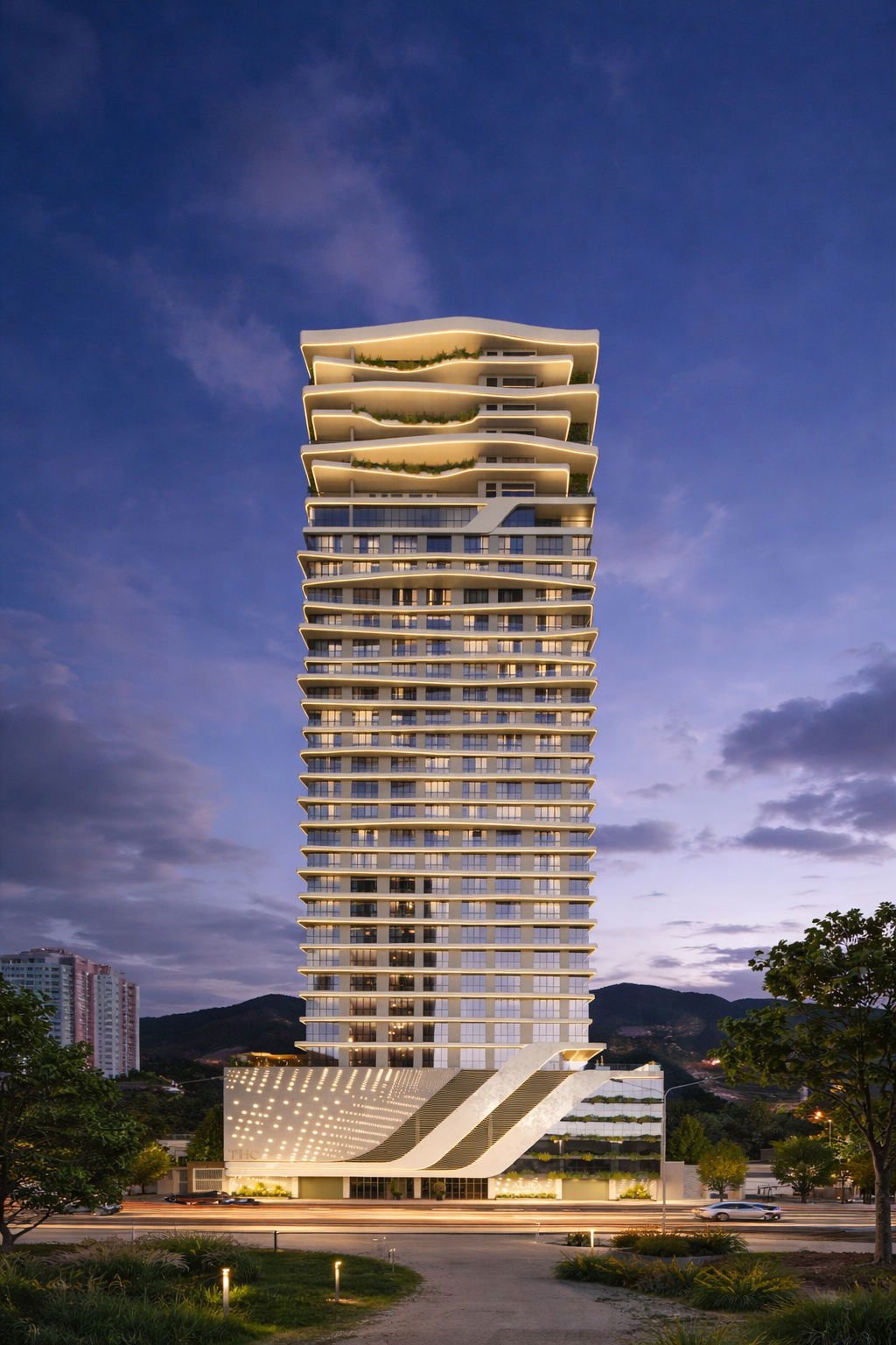 Aura Residence — fachada e renders, THC Empreendimentos, Balneário Perequê, Porto Belo SC