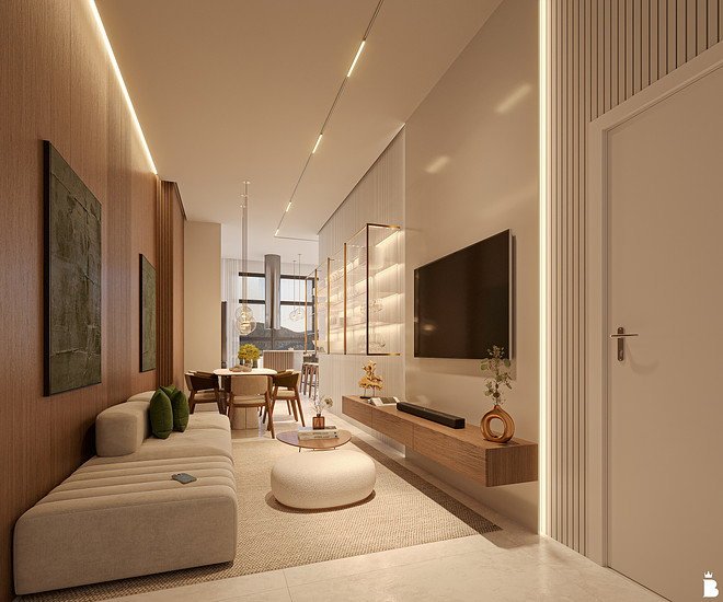 Aura Residence — living tipo, THC Empreendimentos, Balneário Perequê, Porto Belo SC