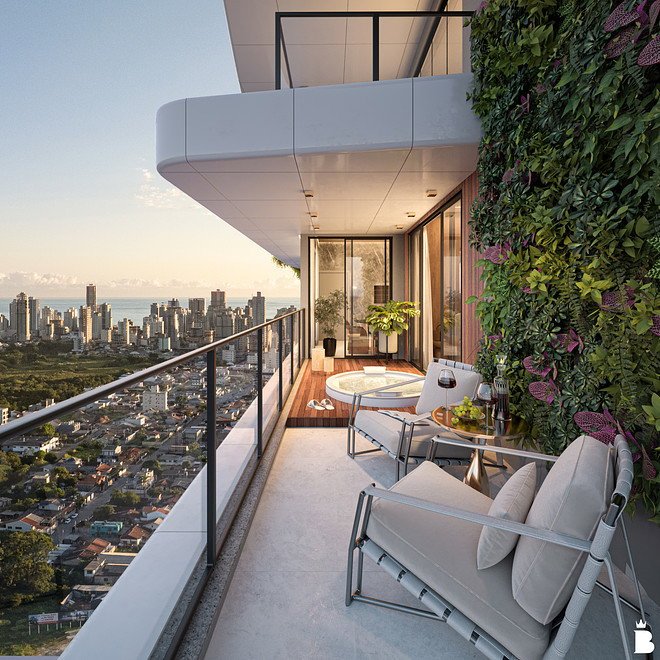 Aura Residence — sacada tipo diferenciado 2, THC Empreendimentos, Balneário Perequê, Porto Belo SC