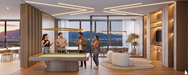 Aura Residence — sal o de jogos r0, THC Empreendimentos, Balneário Perequê, Porto Belo SC
