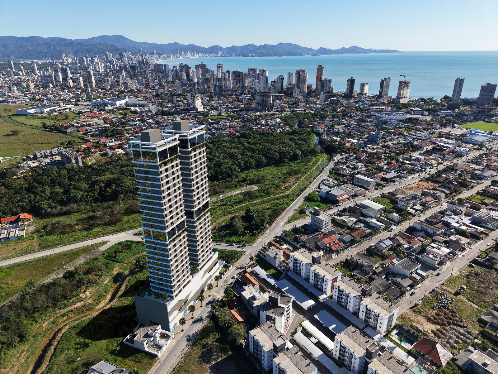 Axion Towers — fachada e renders 2, Sanmar Empreendimentos, Vila Nova, Porto Belo SC Axion Towers — fachada e renders 2, Sanmar Empreendimentos, Vila Nova, Porto Belo SC