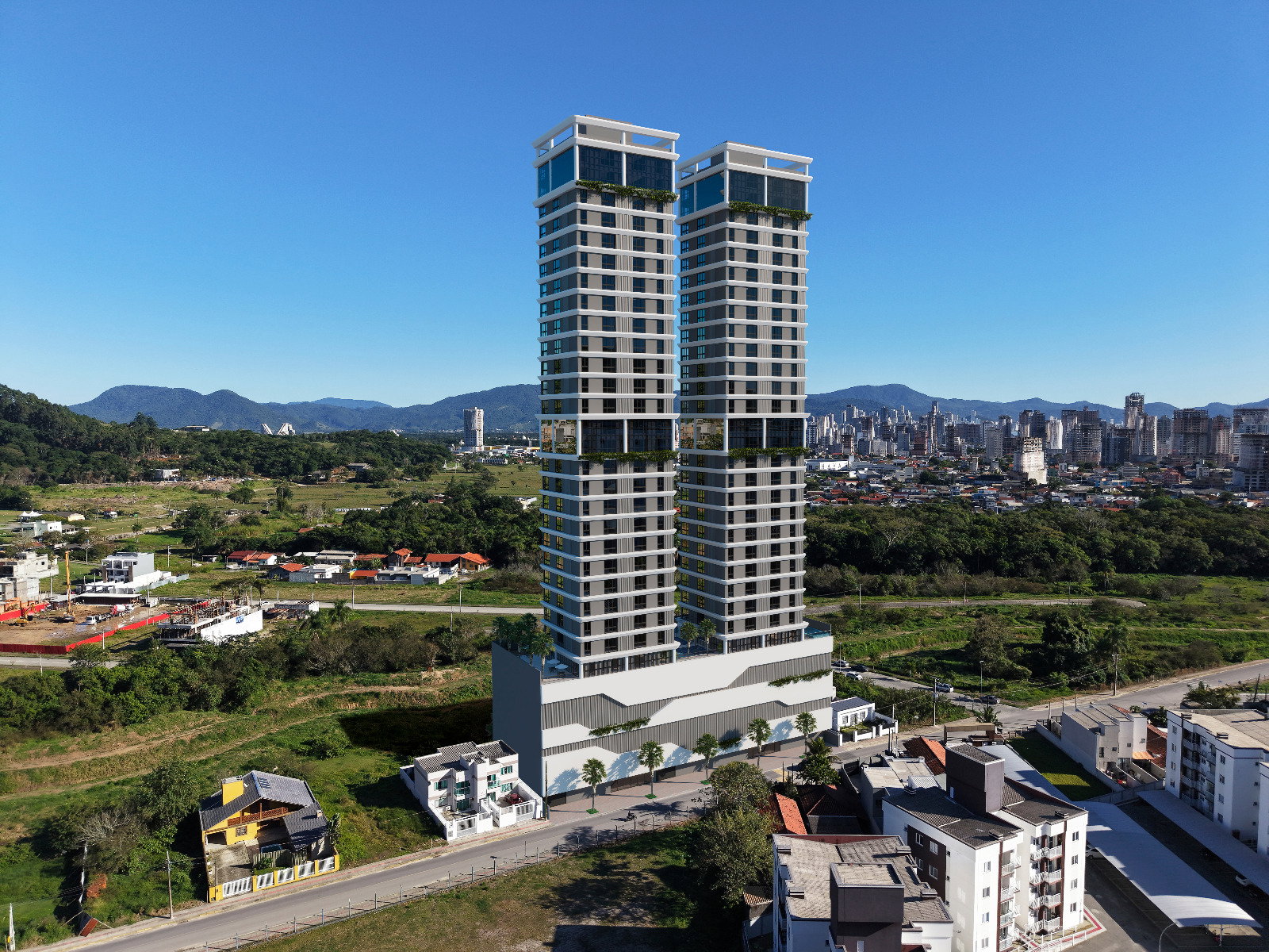 Axion Towers — fachada e renders 3, Sanmar Empreendimentos, Vila Nova, Porto Belo SC Axion Towers — fachada e renders 3, Sanmar Empreendimentos, Vila Nova, Porto Belo SC