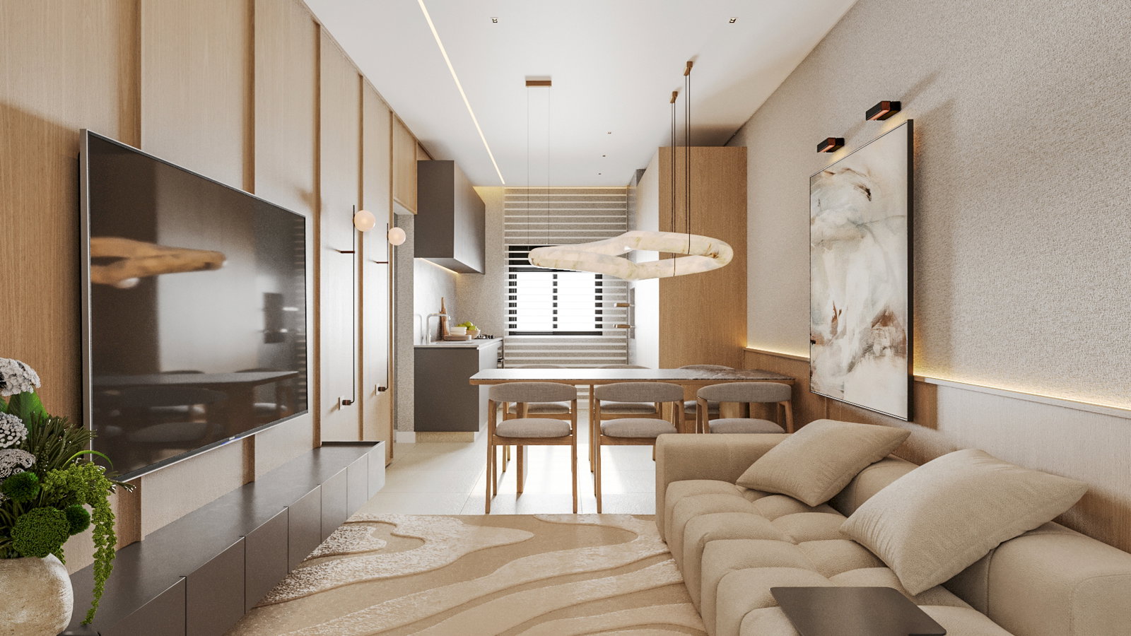 Azure — living do apartamento decorado
