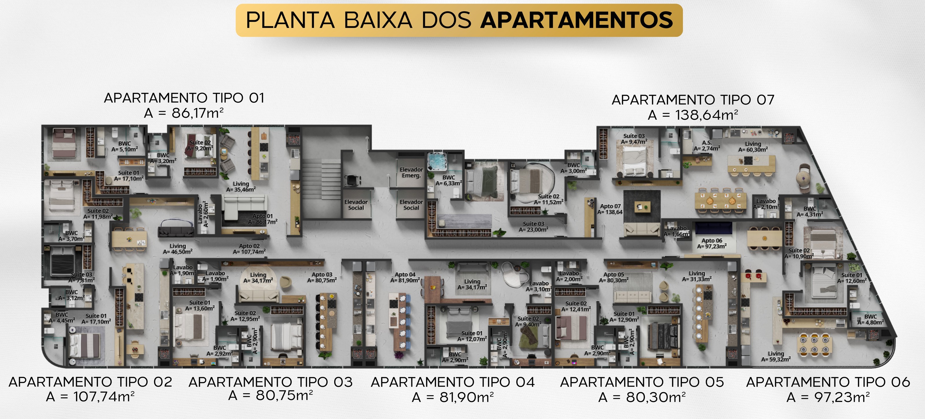 Balas Tower — Planta baixa dos apartamentos, B.Balas Construtora e Incorporadora, Balneário Perequê, Porto Belo SC Balas Tower — Planta baixa dos apartamentos, B.Balas Construtora e Incorporadora, Balneário Perequê, Porto Belo SC