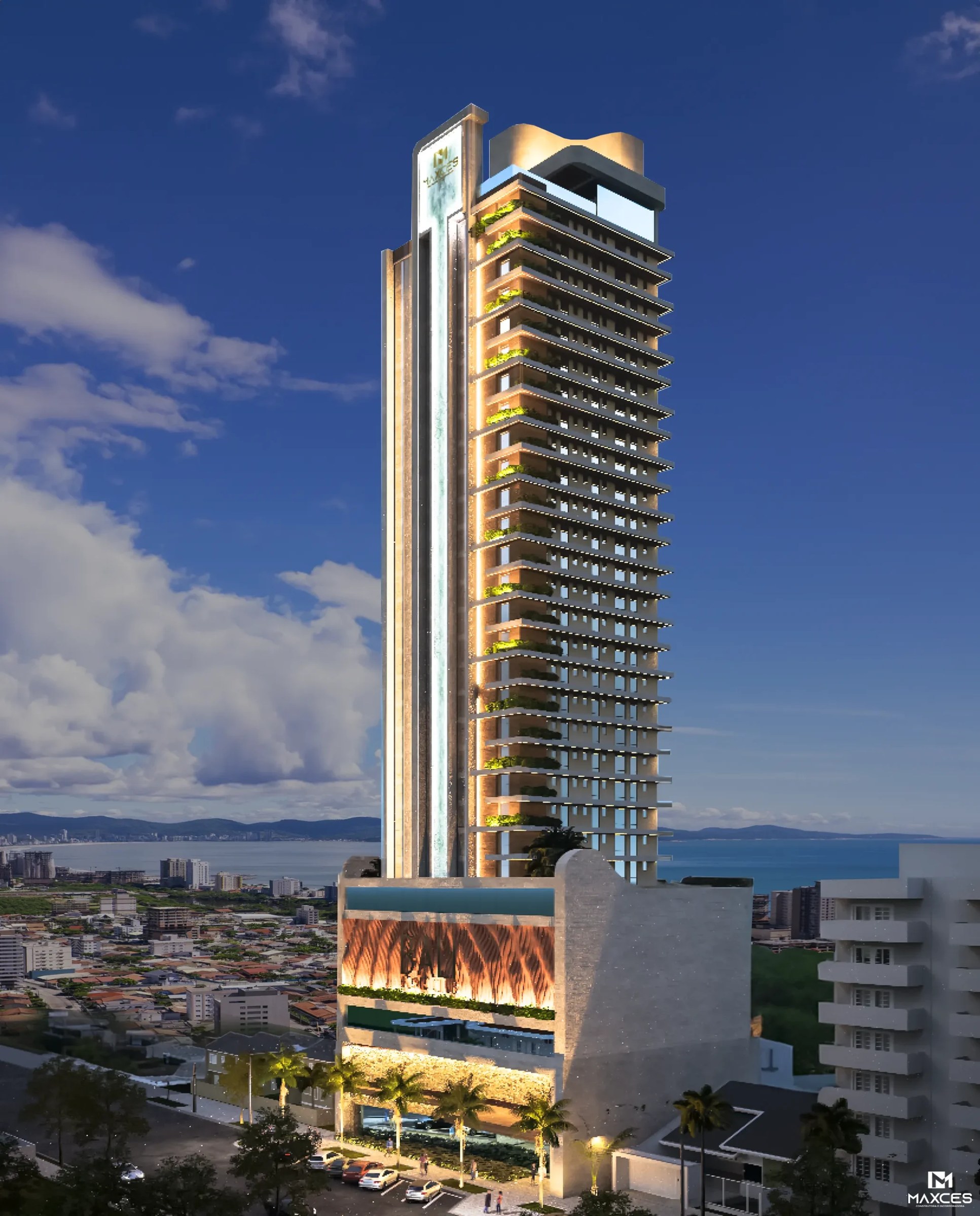 Bali Home Club — Fachada da torre, Maxces, Balneário Perequê, Porto Belo SC