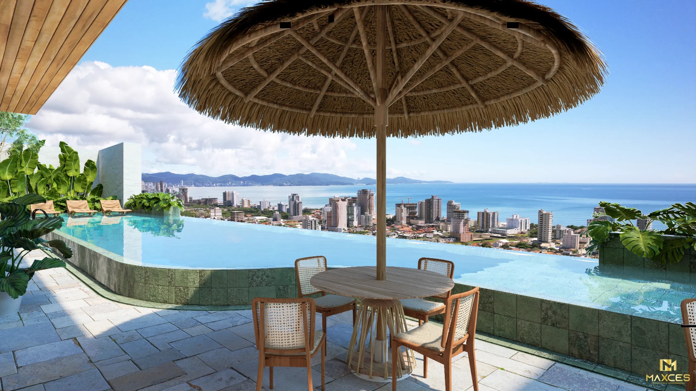 Bali Home Club — Piscina com borda infinita, Maxces, Balneário Perequê, Porto Belo SC