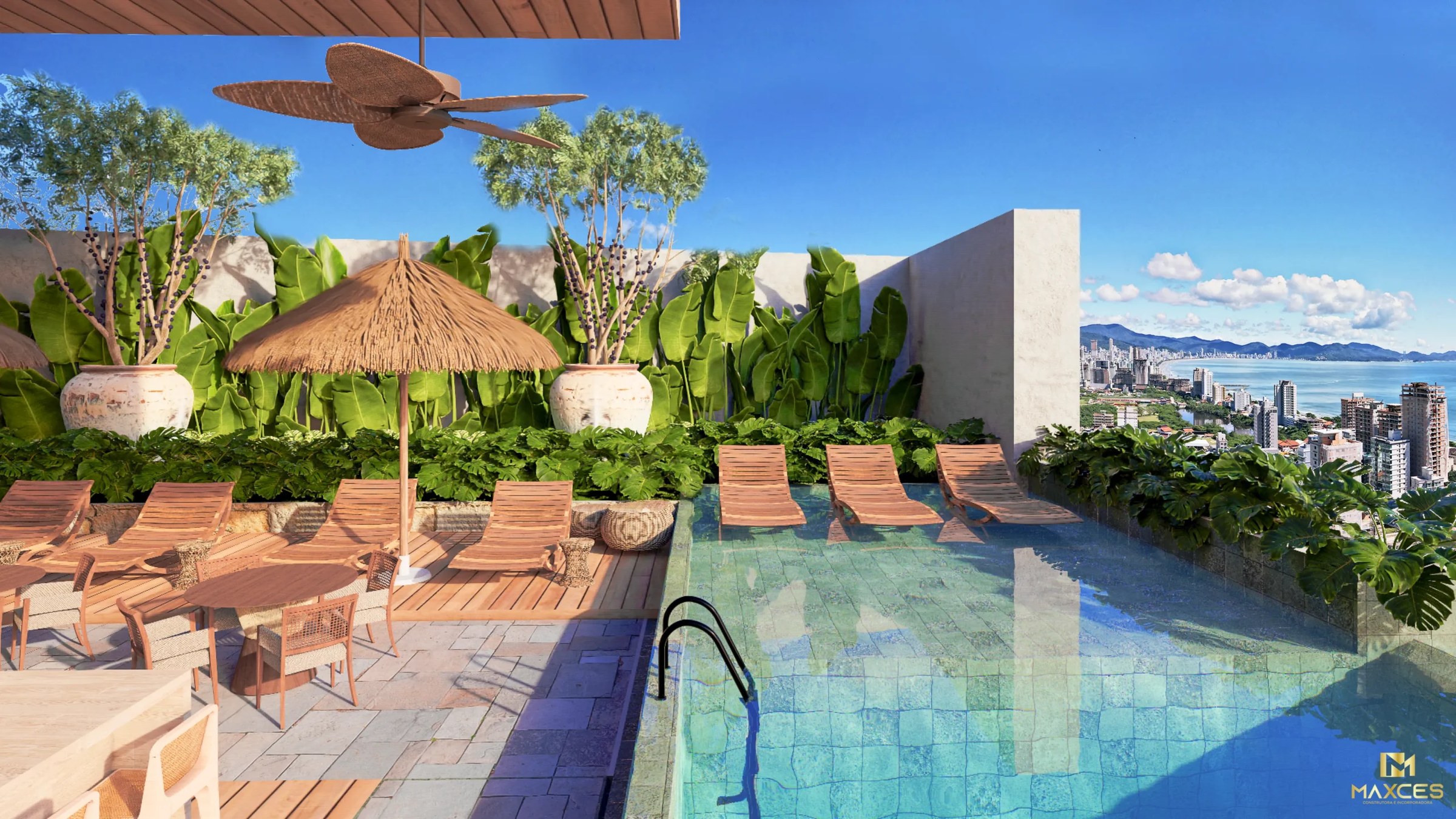 Bali Home Club — Piscina do rooftop, Maxces, Balneário Perequê, Porto Belo SC