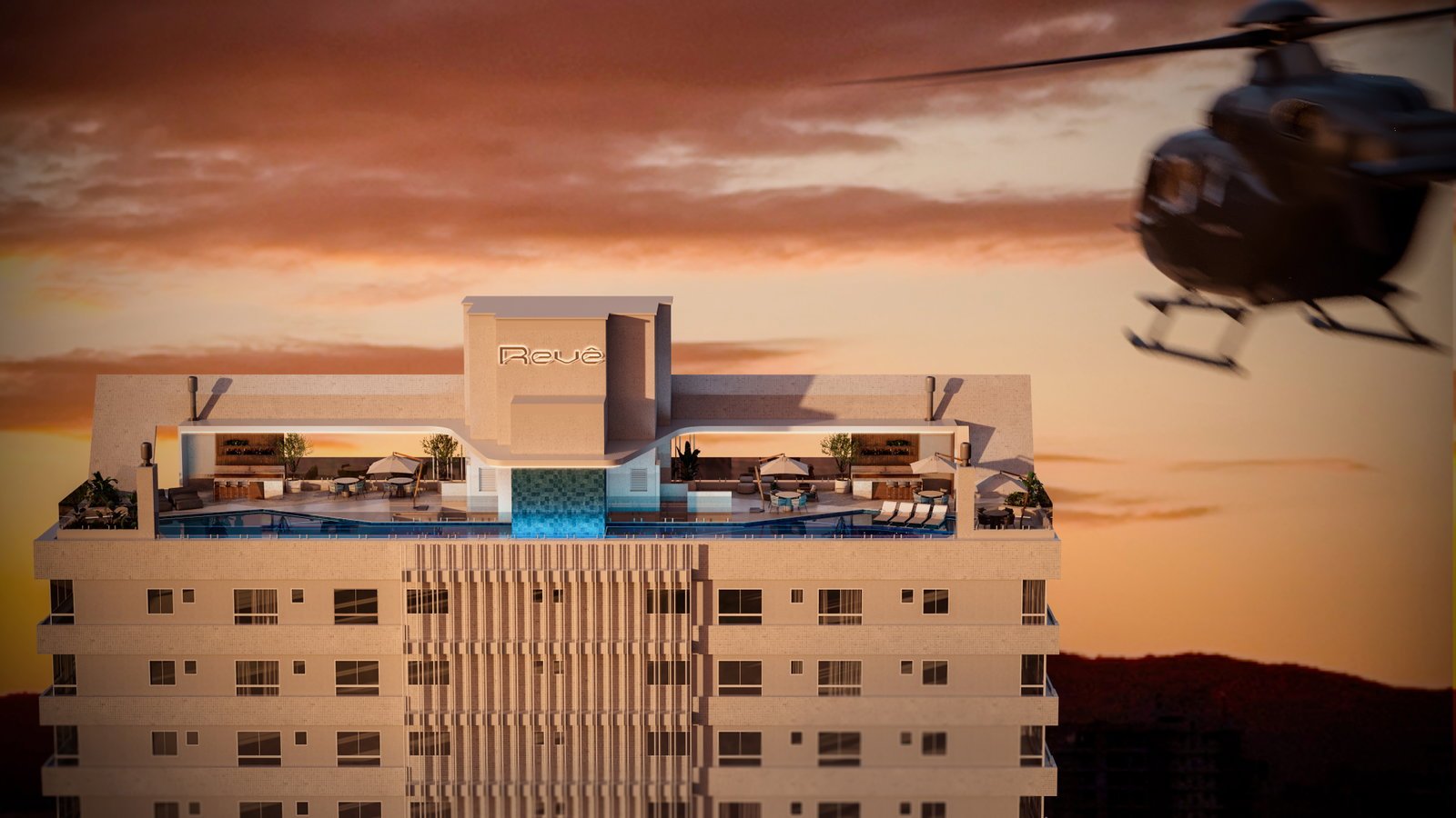 Blanc Residence — aereo lazer helicoptero, Revê Empreendimentos, Porto Belo SC