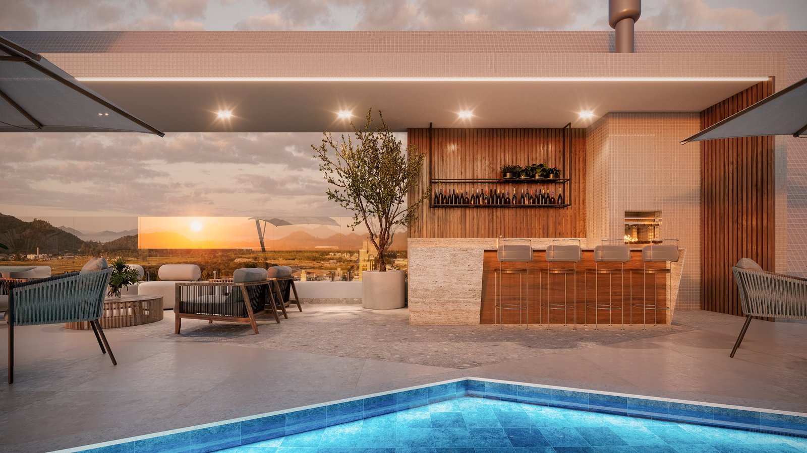Blanc Residence — bar piscina, Revê Empreendimentos, Porto Belo SC