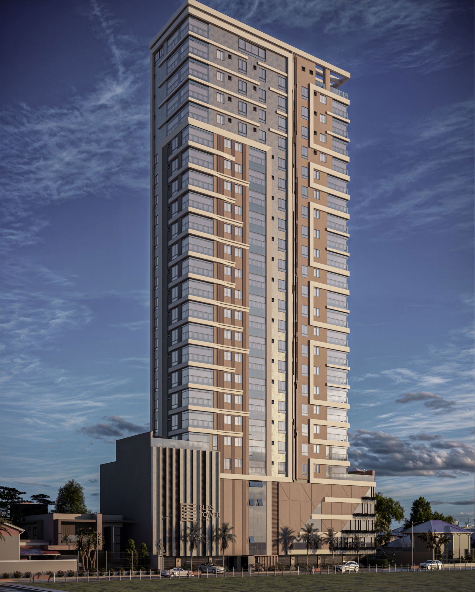 Bless Tower Residence — fachada, A+  Empreendimentos, Balneário Perequê, Porto Belo SC