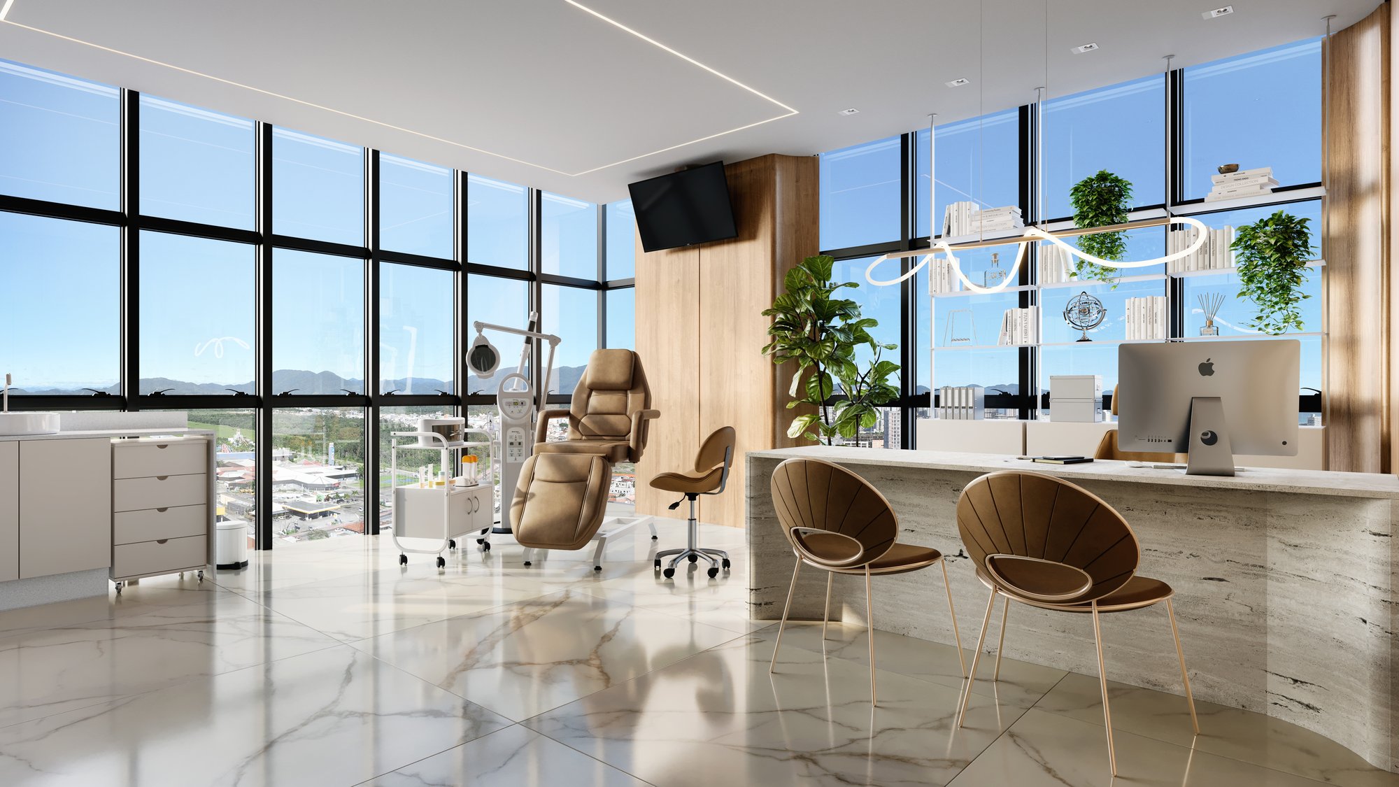 Brickell Business — vista sala frente incorporadora, Mattos Incorporadora, Balneário Perequê, Porto Belo SC Brickell Business — vista sala frente incorporadora, Mattos Incorporadora, Balneário Perequê, Porto Belo SC