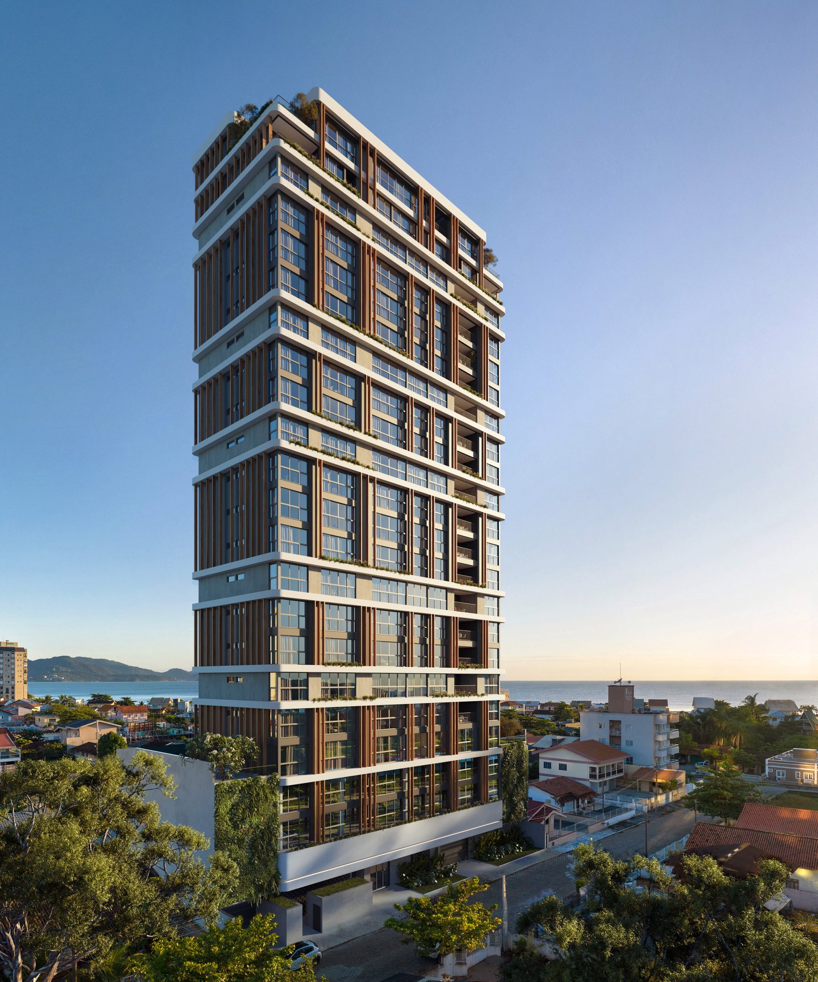 Bris Residence — fachada e renders 1, Tetto Empreendimentos, Balneário Perequê, Porto Belo SC